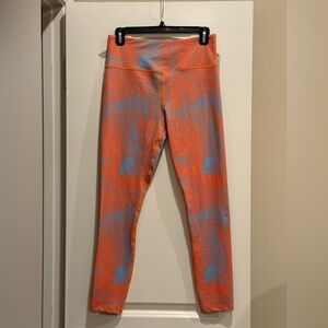 ZYIA ACTIVE Orange & Blue Weave Leggings